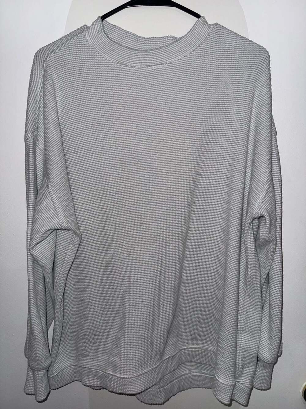Aerie Waffle Knit Long Sleeve Crewneck Pullover Sweater
